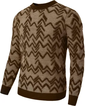 Men's Retro Argyle Sweater Long Sleeve Slim Fit Crewneck Pullover Sweater