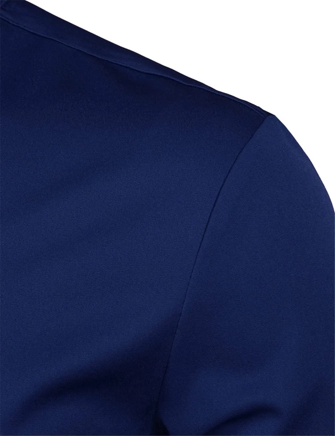 Men's Royal Blue Dress Shirts Male Long Sleeve Business Casual Button Down Shirt with Pocket