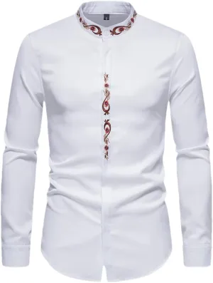 Men's Royal Blue Dress Shirts Male Long Sleeve Business Casual Button Down Shirt with Pocket