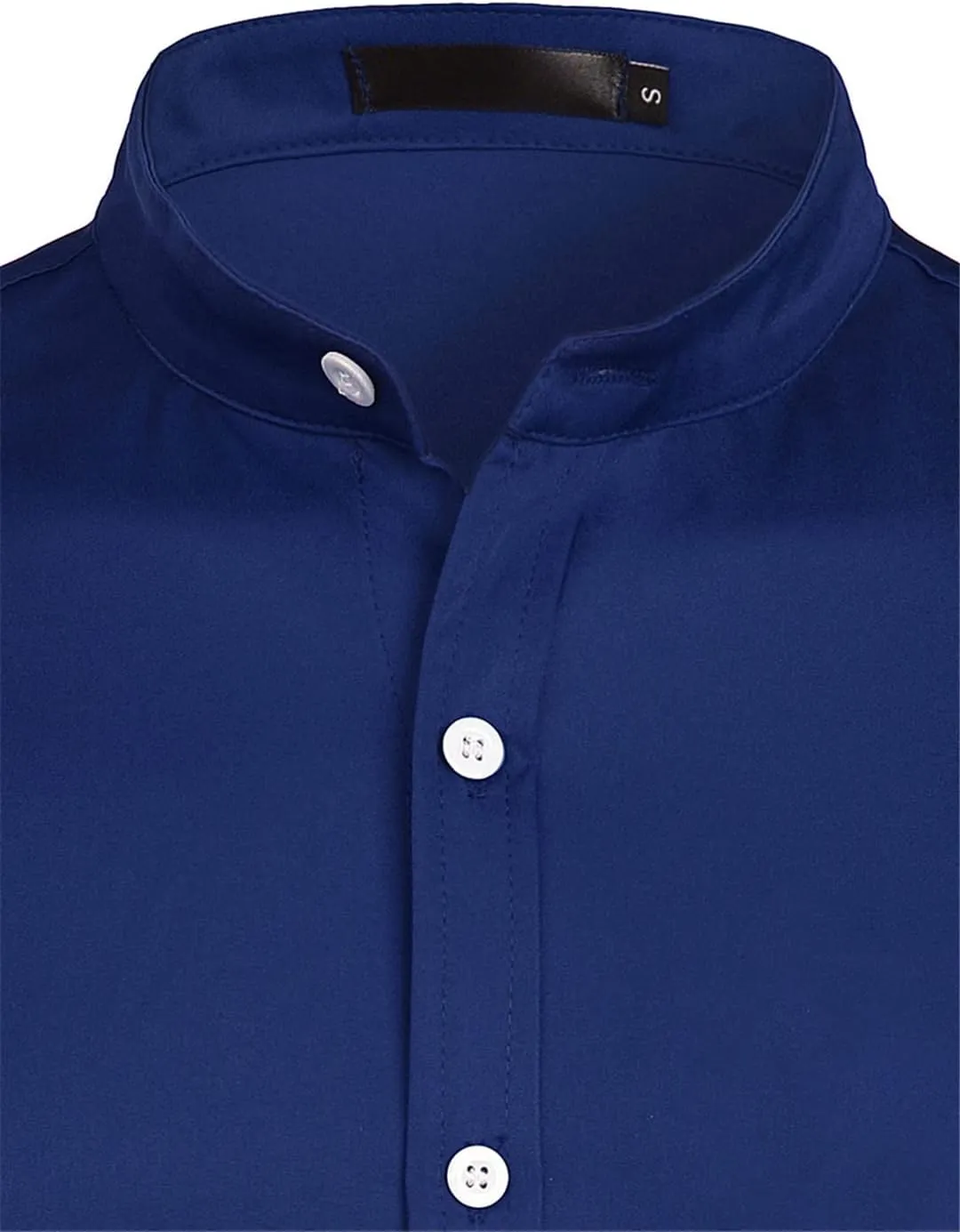 Men's Royal Blue Dress Shirts Male Long Sleeve Business Casual Button Down Shirt with Pocket