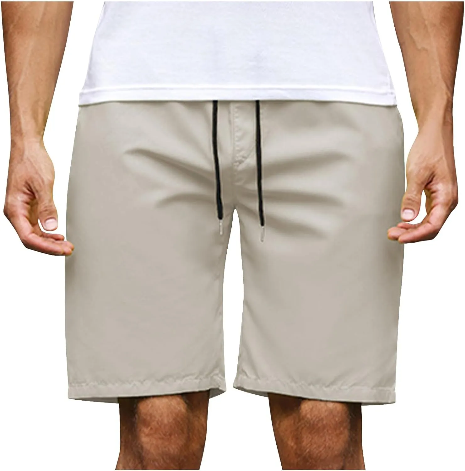 Men's Running Athletic Shorts Summer Casual Straight Leg Drawstring Waist Quick Dry Exercise Workout Shorts