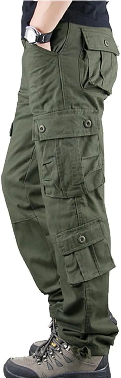 Men's Tactical Hiking Work Trousers, Water Repellent Ripstop Cargo Pants, Lightweight EDC Outdoor Camping Walking Trousers