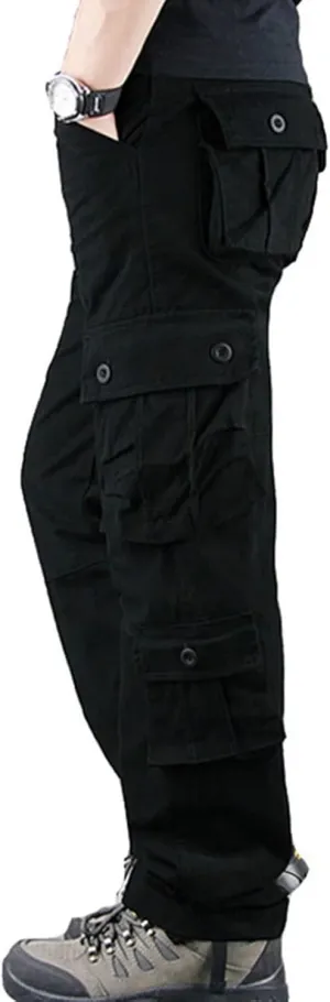 Men's Tactical Hiking Work Trousers, Water Repellent Ripstop Cargo Pants, Lightweight EDC Outdoor Camping Walking Trousers