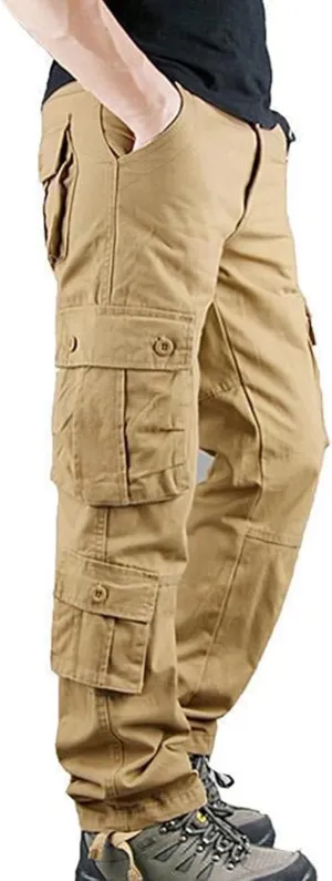 Men's Tactical Hiking Work Trousers, Water Repellent Ripstop Cargo Pants, Lightweight EDC Outdoor Camping Walking Trousers