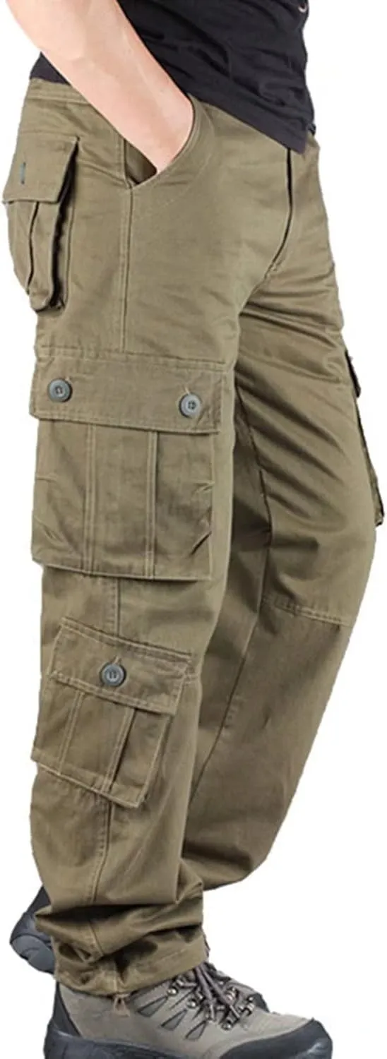 Men's Tactical Hiking Work Trousers, Water Repellent Ripstop Cargo Pants, Lightweight EDC Outdoor Camping Walking Trousers