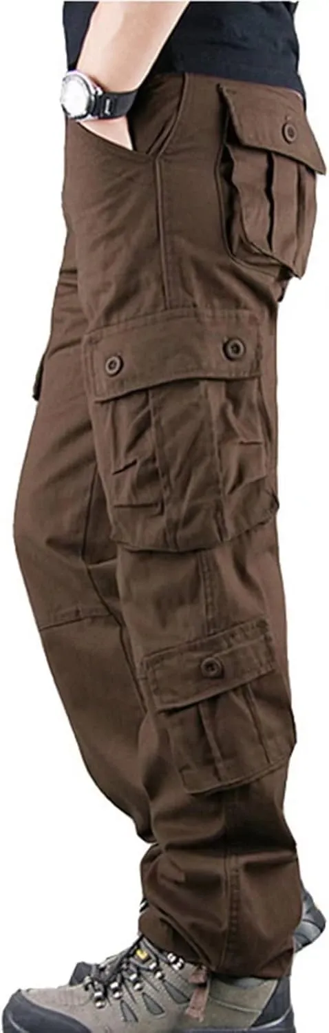 Men's Tactical Hiking Work Trousers, Water Repellent Ripstop Cargo Pants, Lightweight EDC Outdoor Camping Walking Trousers
