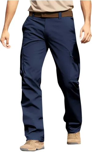 Men's Tactical Pants Breathable Lightweight Hiking Pants Ripstop Outdoor Work Cargo Pants with Multi Pockets 2025