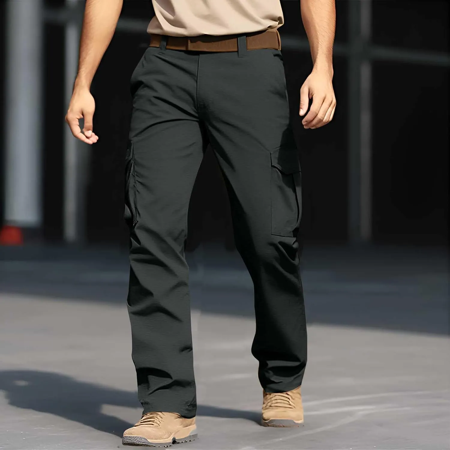 Men's Tactical Pants Breathable Lightweight Hiking Pants Ripstop Outdoor Work Cargo Pants with Multi Pockets 2025