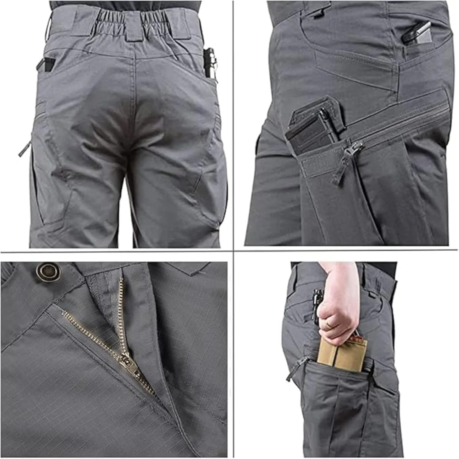 Mens Tactical Shorts 7 Inch Inseam Waterproof Hiking Fishing Breathable Quick Dry Cargo Pants Multi Pockets
