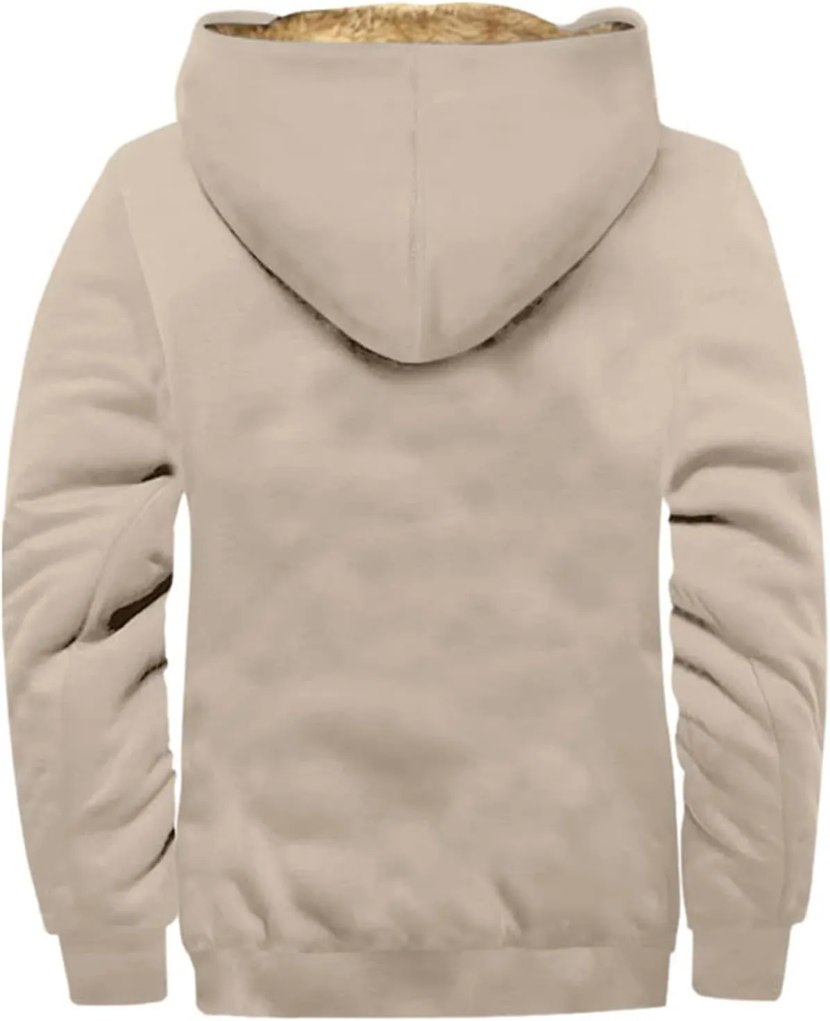 Men's Western Aztec Vintage Print Sherpa Fleece Lined Jackets Drawstring Hooded Outerwear Winter Warm Pockets Coat