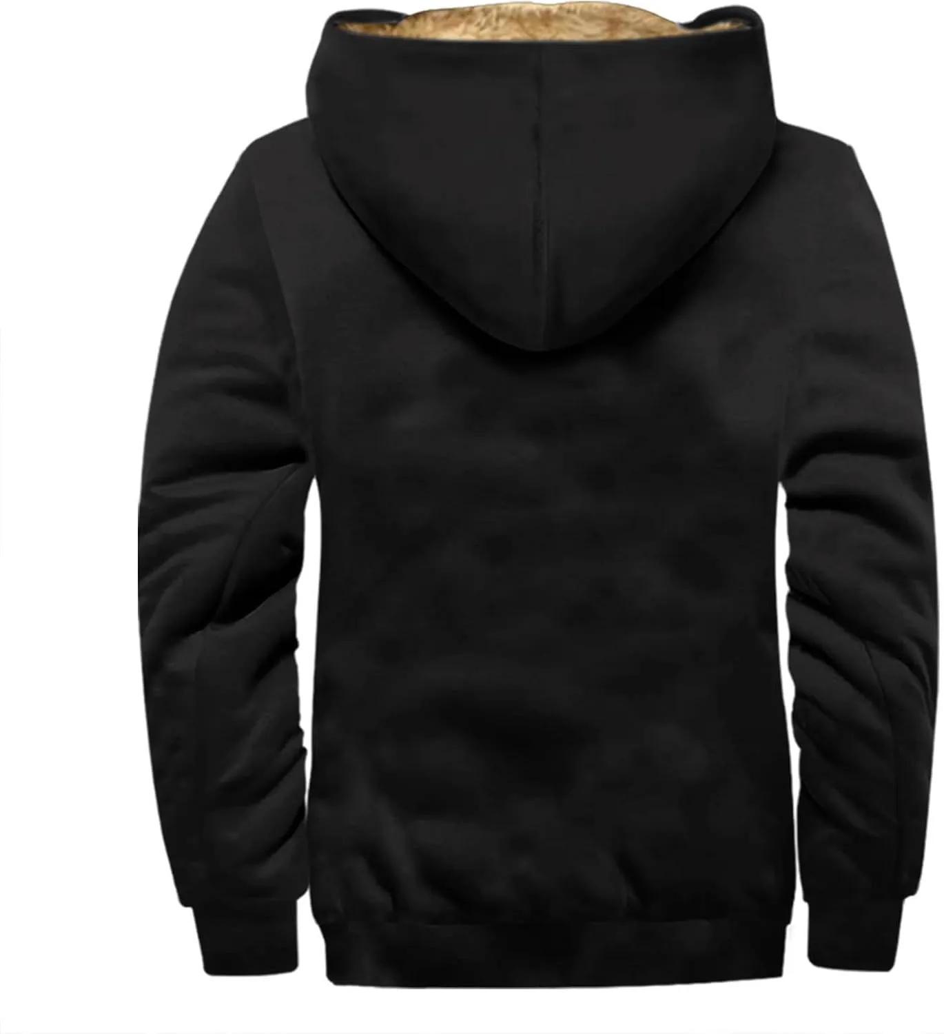 Men's Western Aztec Vintage Print Sherpa Fleece Lined Jackets Drawstring Hooded Outerwear Winter Warm Pockets Coat