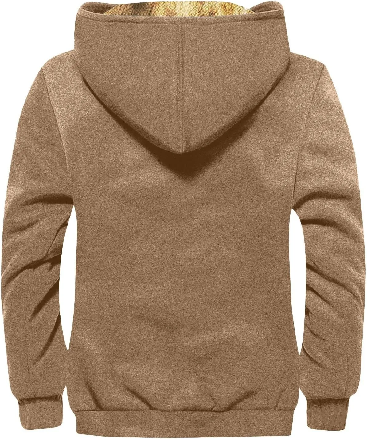 Men's Western Vintage Print Sherpa Fleece Lined Jackets Fall Winter Over Outerwear Quilted Down Varsity Coat Hooded