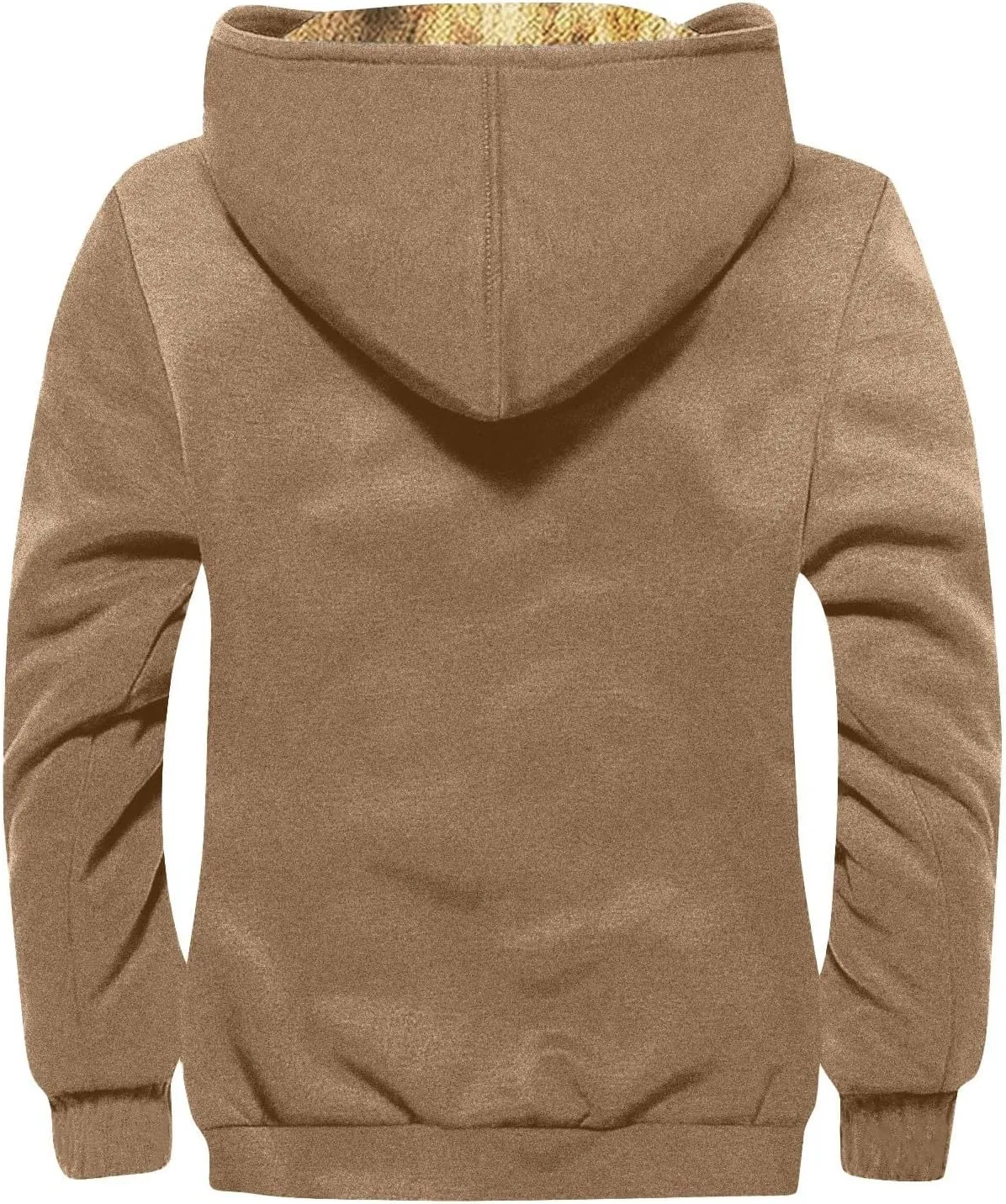 Men's Western Vintage Print Sherpa Fleece Lined Jackets Fall Winter Over Outerwear Quilted Down Varsity Coat Hooded