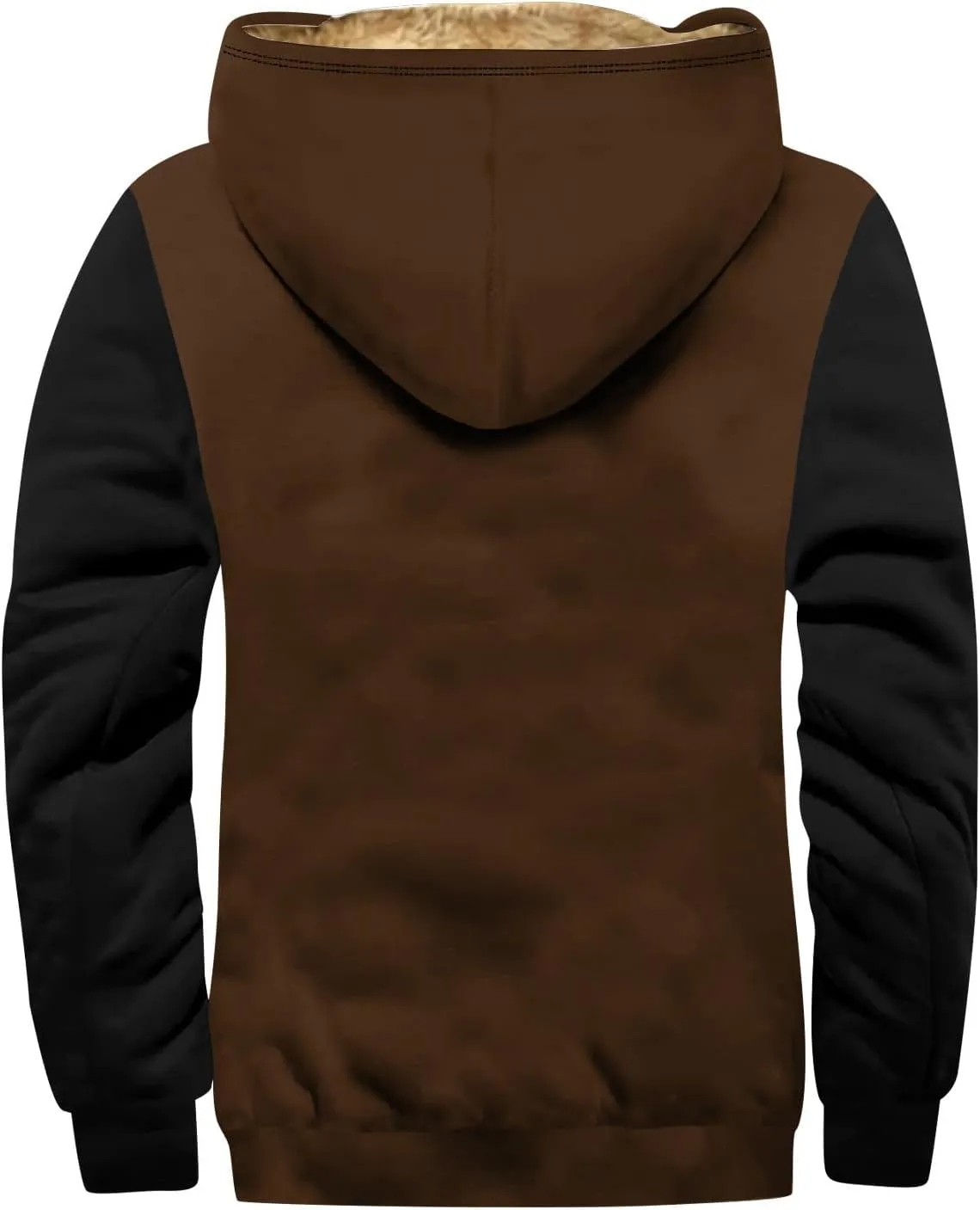 Men's Western Vintage Print Sherpa Fleece Lined Jackets Faux Cozy Outerwear Windproof Varsity Coat with Pocket