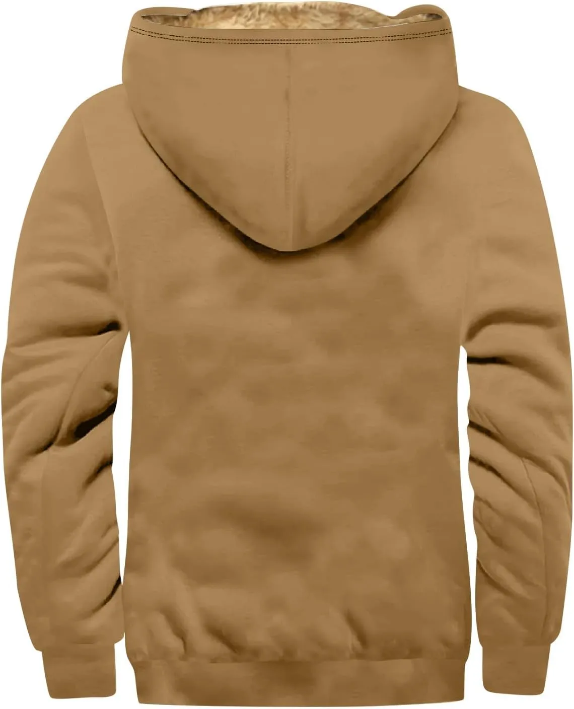 Men's Western Vintage Print Sherpa Fleece Lined Jackets Faux Cozy Outerwear Windproof Varsity Coat with Pocket