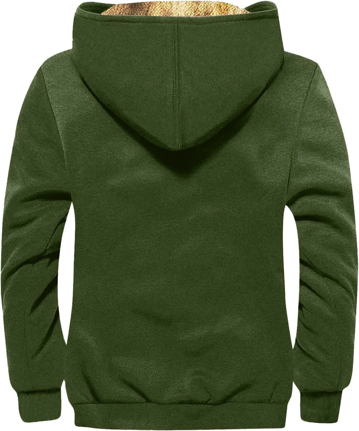Men's Western Vintage Print Sherpa Fleece Lined Jackets Faux Cozy Outerwear Windproof Varsity Coat with Pocket