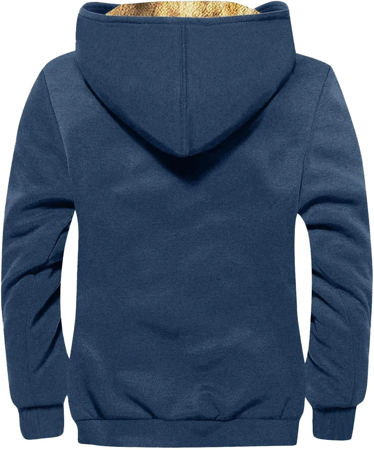 Men's Western Vintage Print Sherpa Fleece Lined Jackets Faux Cozy Outerwear Windproof Varsity Coat with Pocket