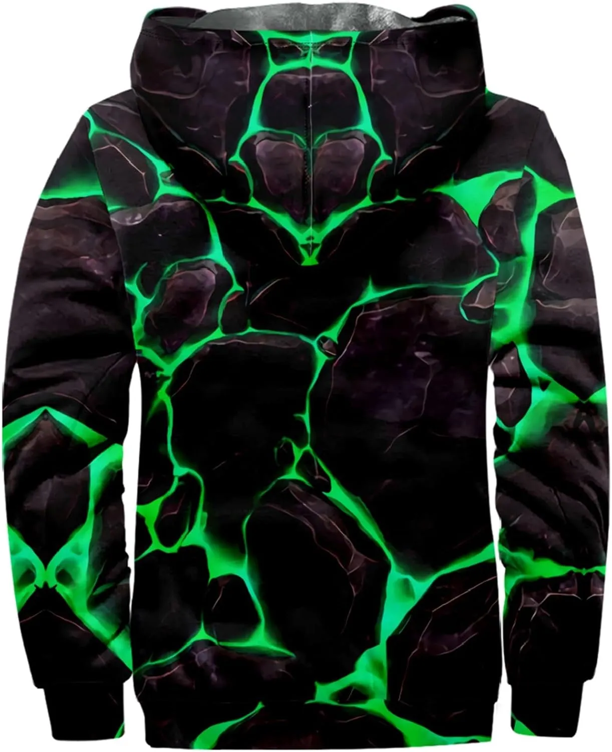 Men's Western Vintage Print Sherpa Fleece Lined Jackets Faux Tactical Jackets Windbreaker Varsity Coat Hooded