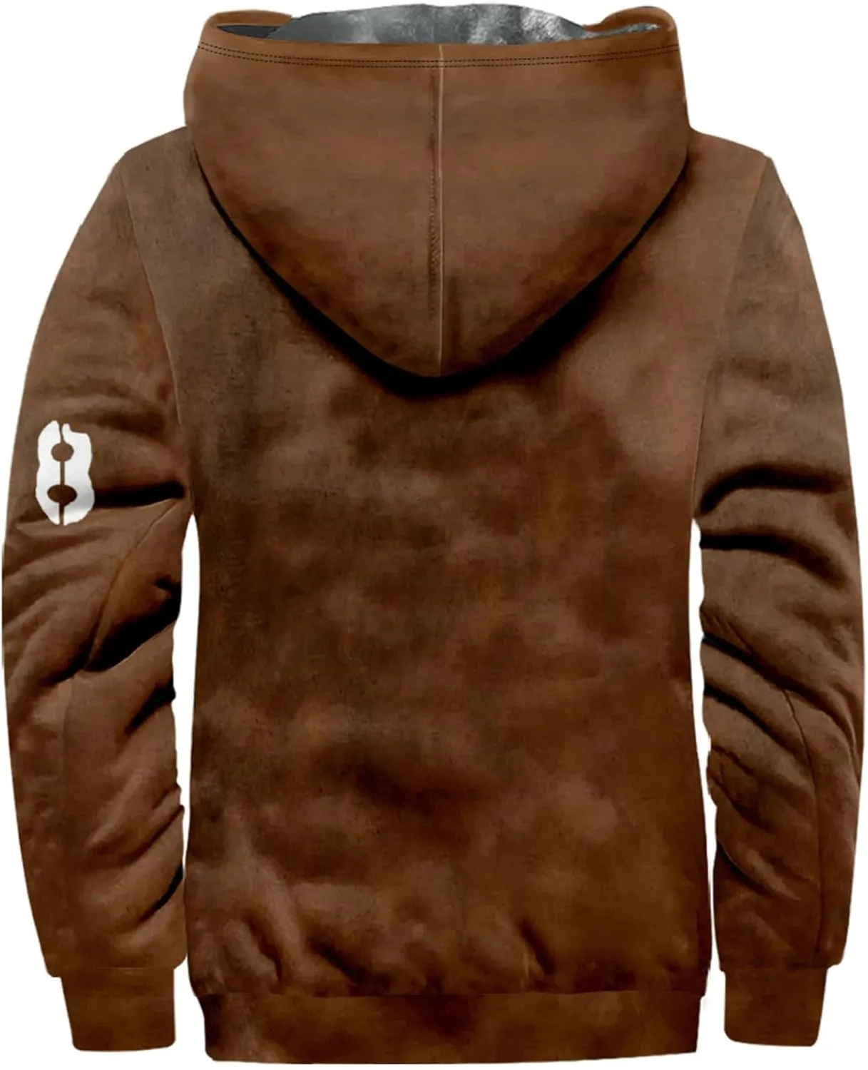 Men's Western Vintage Print Sherpa Fleece Lined Jackets Faux Tactical Jackets Windbreaker Varsity Coat Hooded