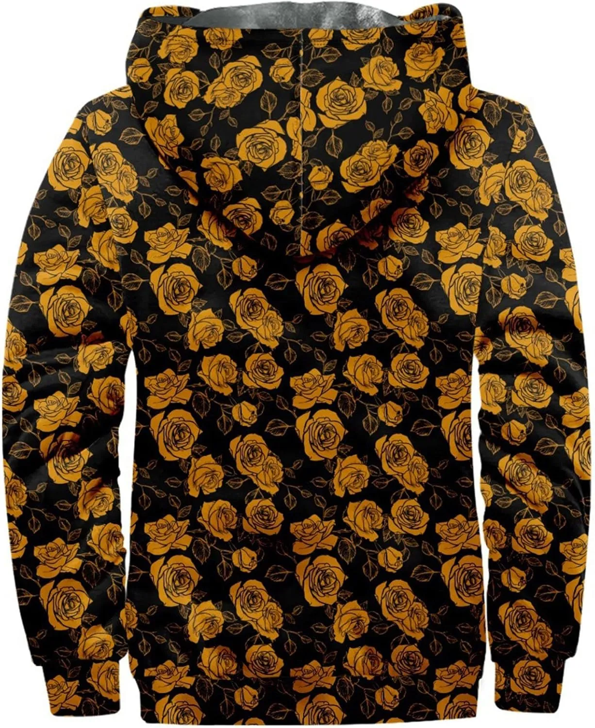 Men's Western Vintage Print Sherpa Fleece Lined Jackets Faux Tactical Jackets Windbreaker Varsity Coat Hooded