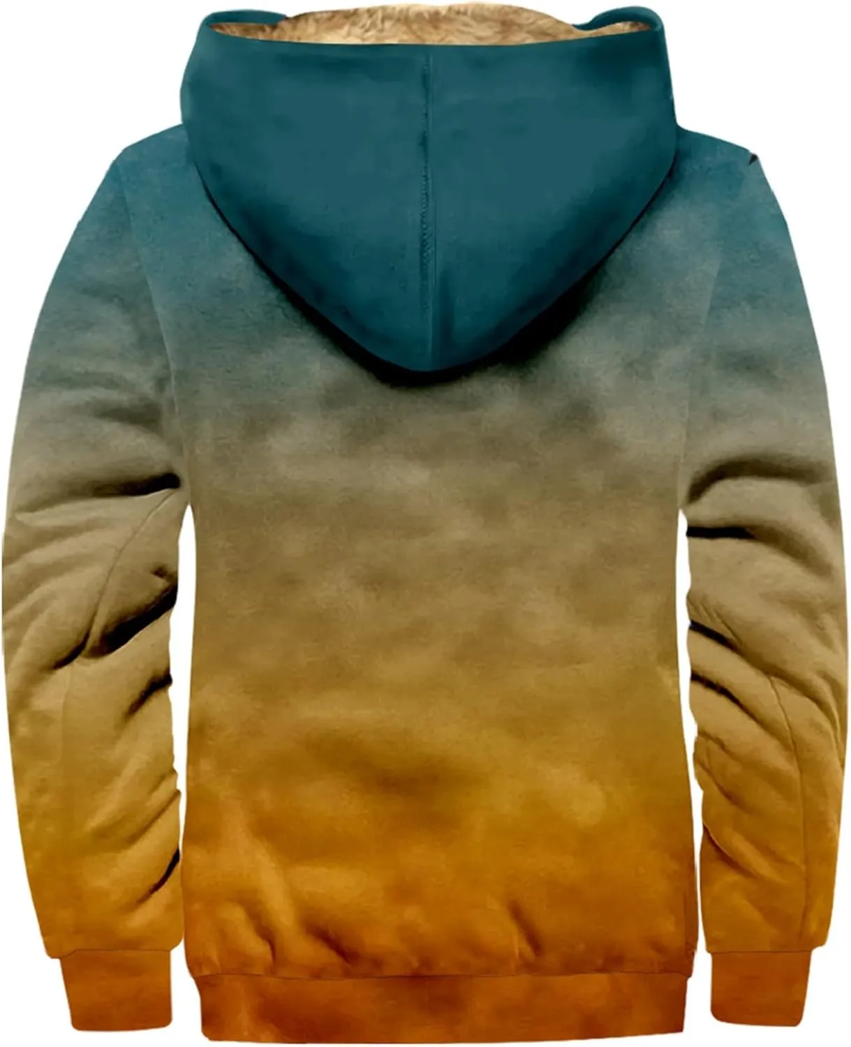 Men's Western Vintage Print Sherpa Fleece Lined Jackets Parka Warm Jacket Outerwear Windbreaker Varsity Coat Hooded