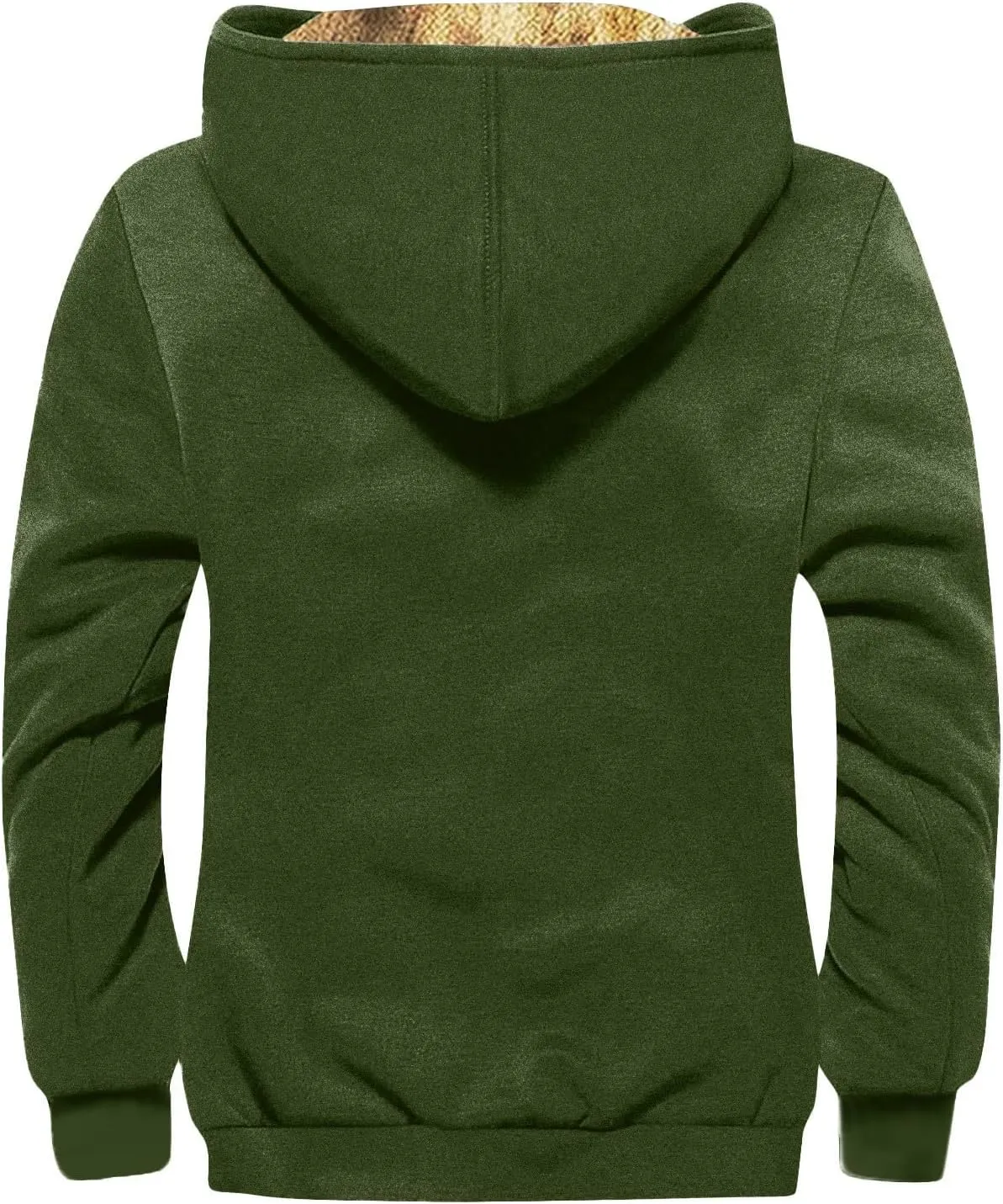 Men's Western Vintage Print Sherpa Fleece Lined Jackets Parka Warm Tactical Jackets Windbreaker Varsity Coat Hooded