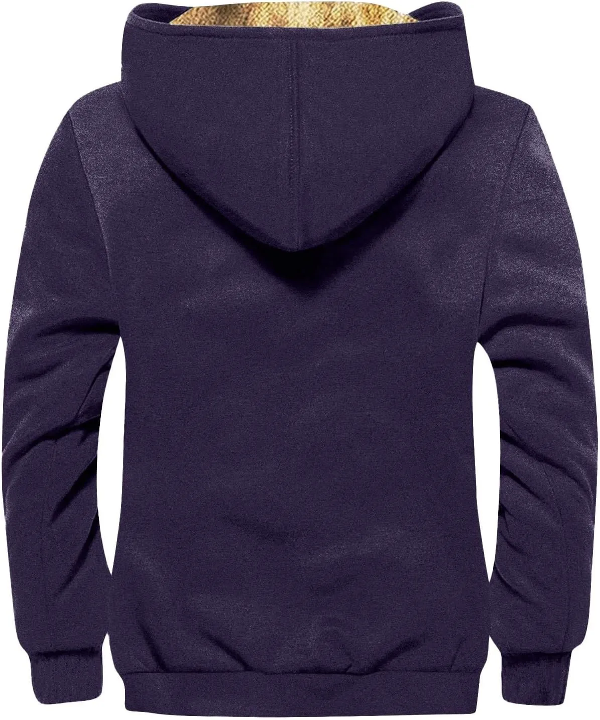 Men's Western Vintage Print Sherpa Fleece Lined Jackets Winter Warm Cozy Outerwear Quilted Down Varsity Coat Hooded
