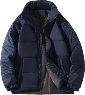 Men's Winter Puffer Jacket Thicken Cotton Down Coat Essentials Lightweight Jacket Travel Padded Jacket