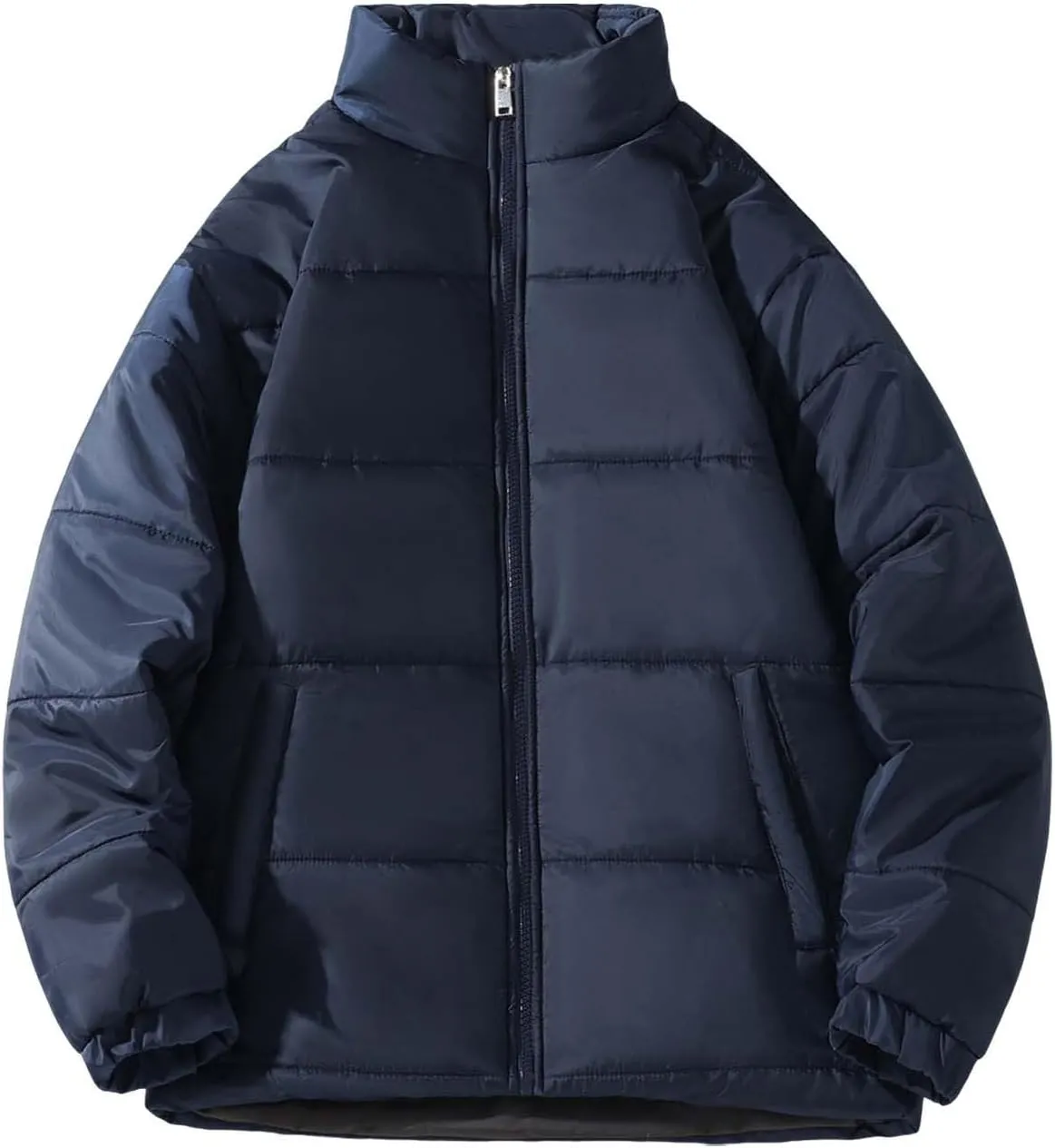 Men's Winter Puffer Jacket Thicken Cotton Down Coat Essentials Lightweight Jacket Travel Padded Jacket