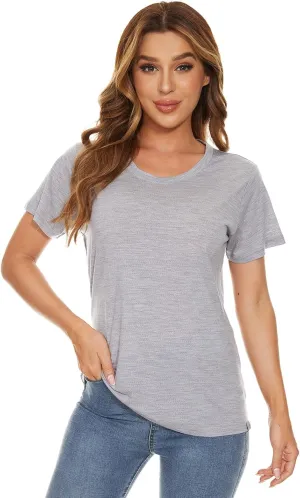 MERINNOVATION Women's Merino Wool T-Shirt Short Sleeve Athletic Tee Wicking Base Layer