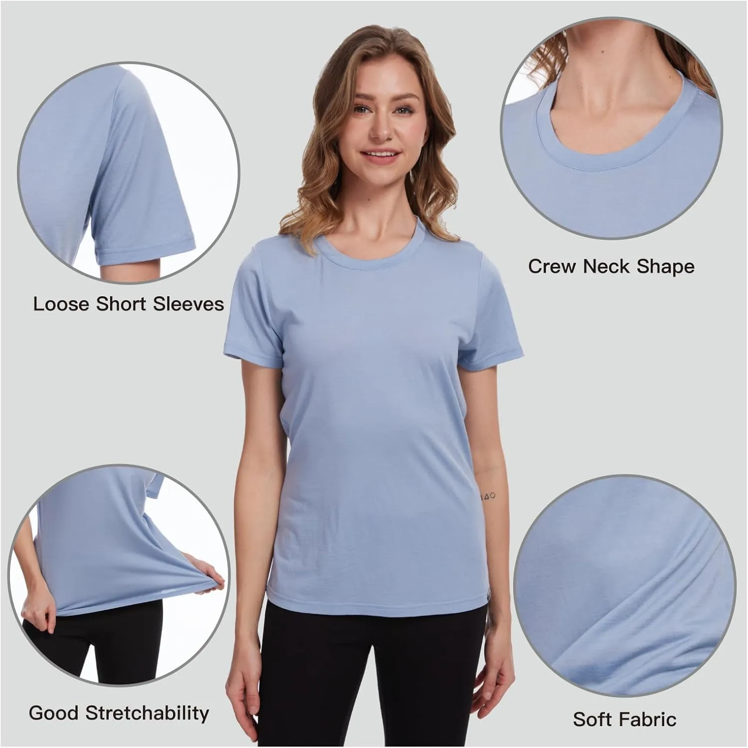 MERINNOVATION Women's Merino Wool T-Shirt Short Sleeve Athletic Tee Wicking Base Layer
