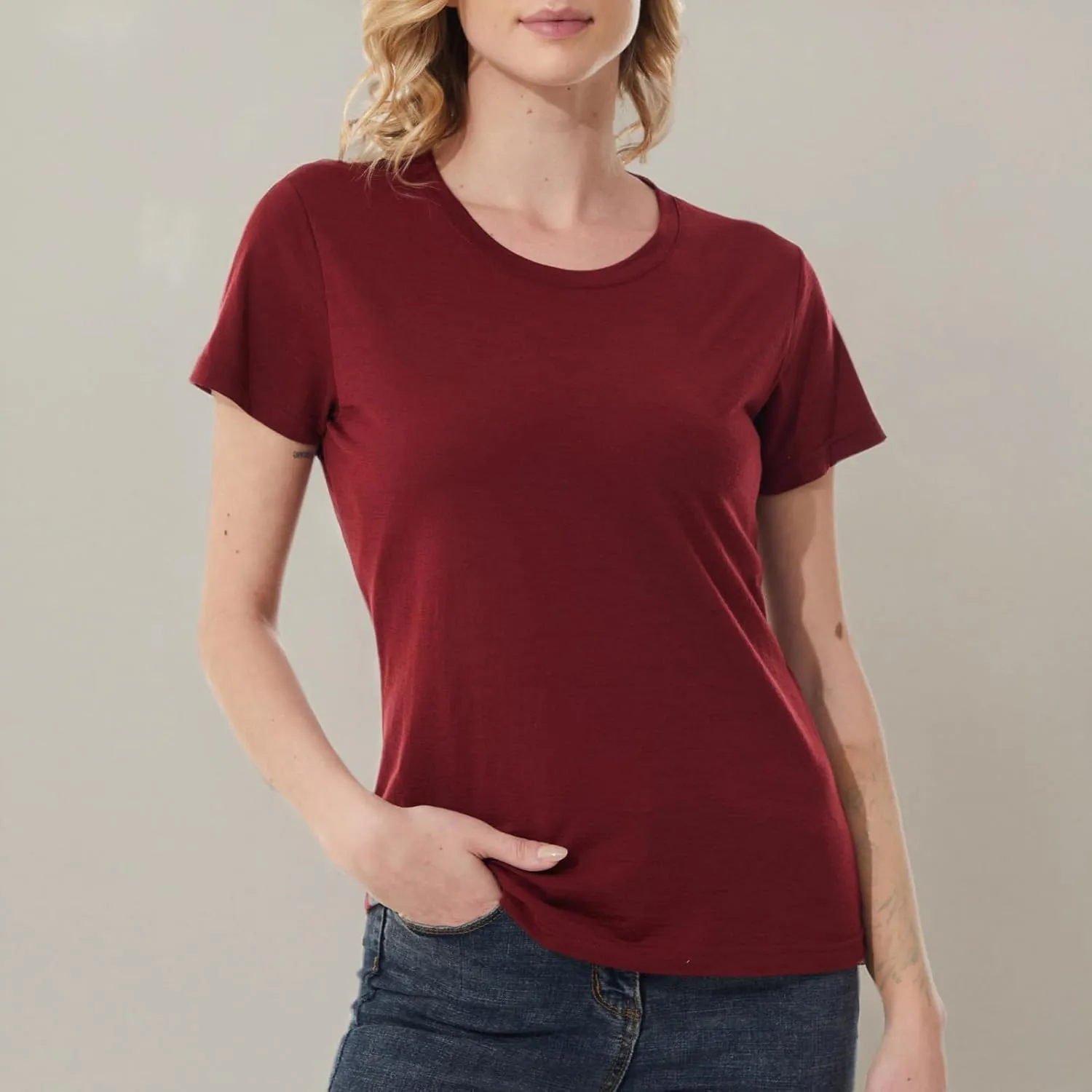 MERINNOVATION Women's Merino Wool T-Shirt Short Sleeve Athletic Tee Wicking Base Layer