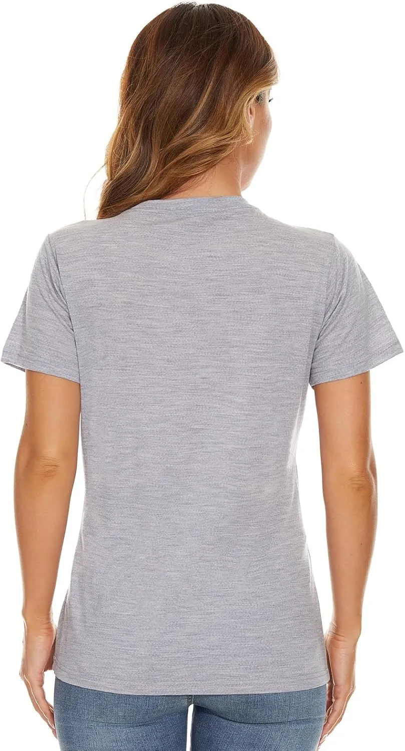 MERINNOVATION Women's Merino Wool T-Shirt Short Sleeve Athletic Tee Wicking Base Layer