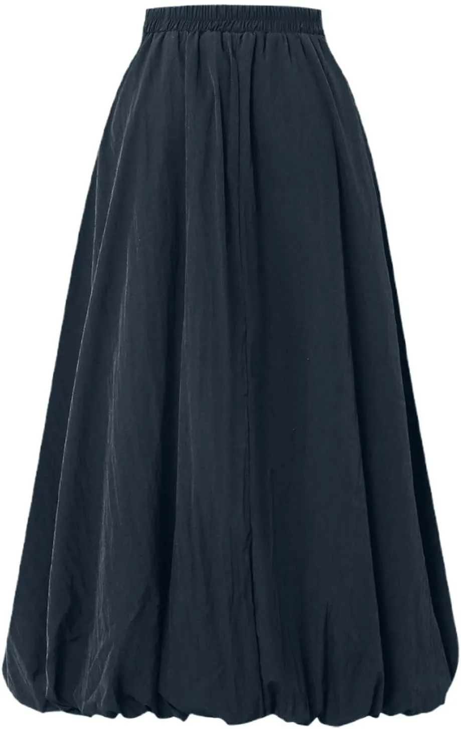 Midi Skirts for Women Flowy High Elastic Waist Tummy Control Loose Solid Color Maxi Skirts for Summer Vacation
