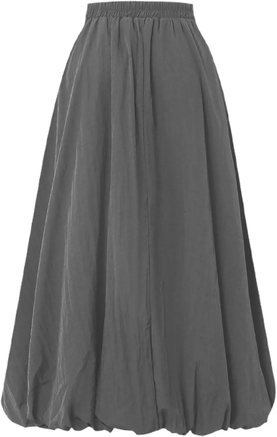 Midi Skirts for Women Flowy High Elastic Waist Tummy Control Loose Solid Color Maxi Skirts for Summer Vacation