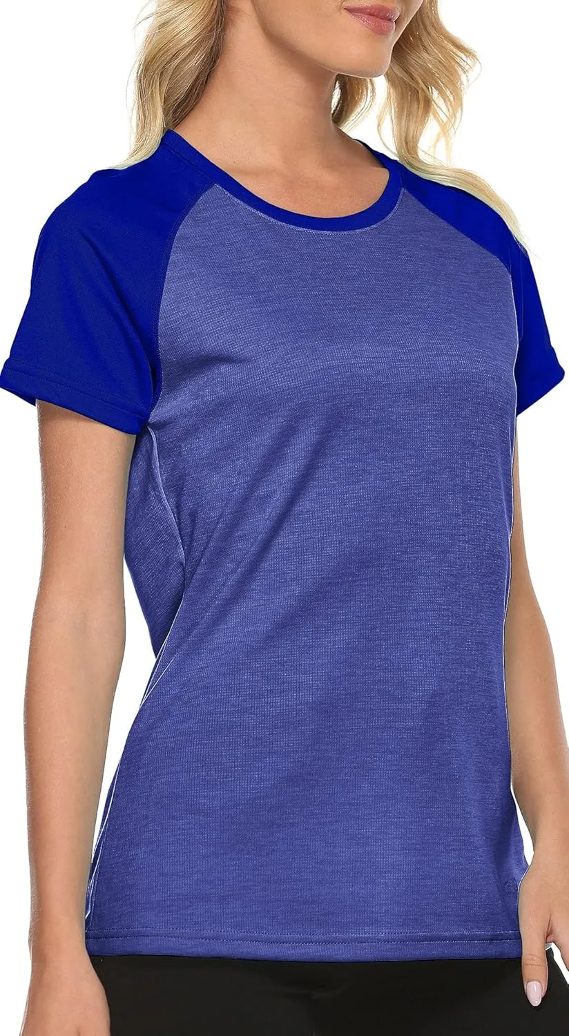 MoFiz Women's Short Sleeve UPF 50  Sun Protection Sports T-Shirt Quick Dry Running Workout Athletic Tee Top