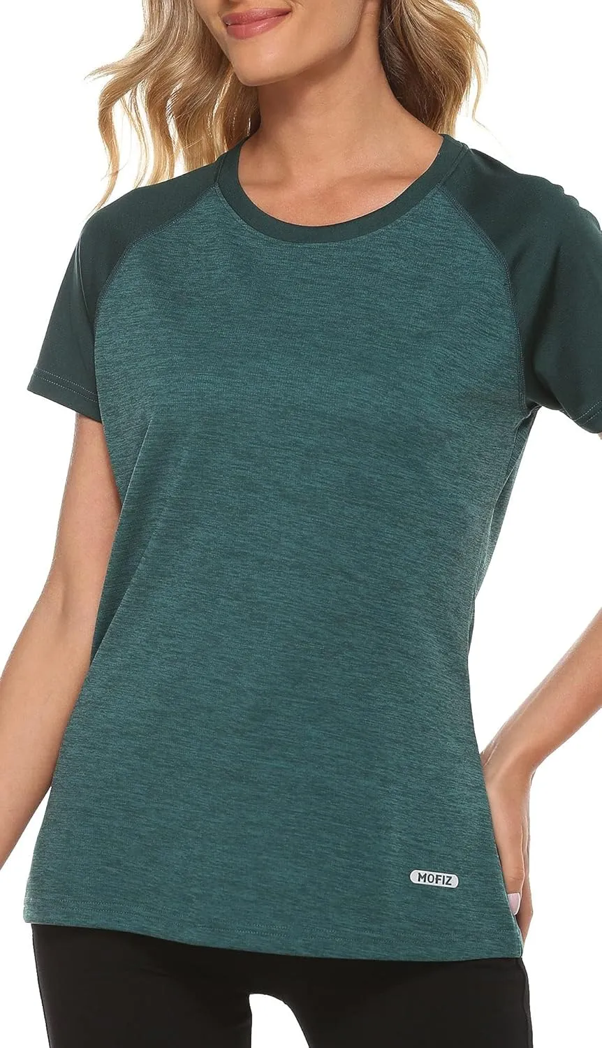 MoFiz Women's Short Sleeve UPF 50  Sun Protection Sports T-Shirt Quick Dry Running Workout Athletic Tee Top