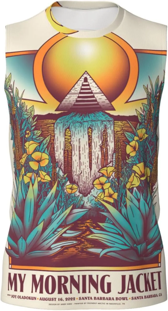 My Music Morning Jacket Men's Quick Dry Workout Tank Tops Sleeveless Moisture Wicking Muscle T-Shirts Breathable Vest