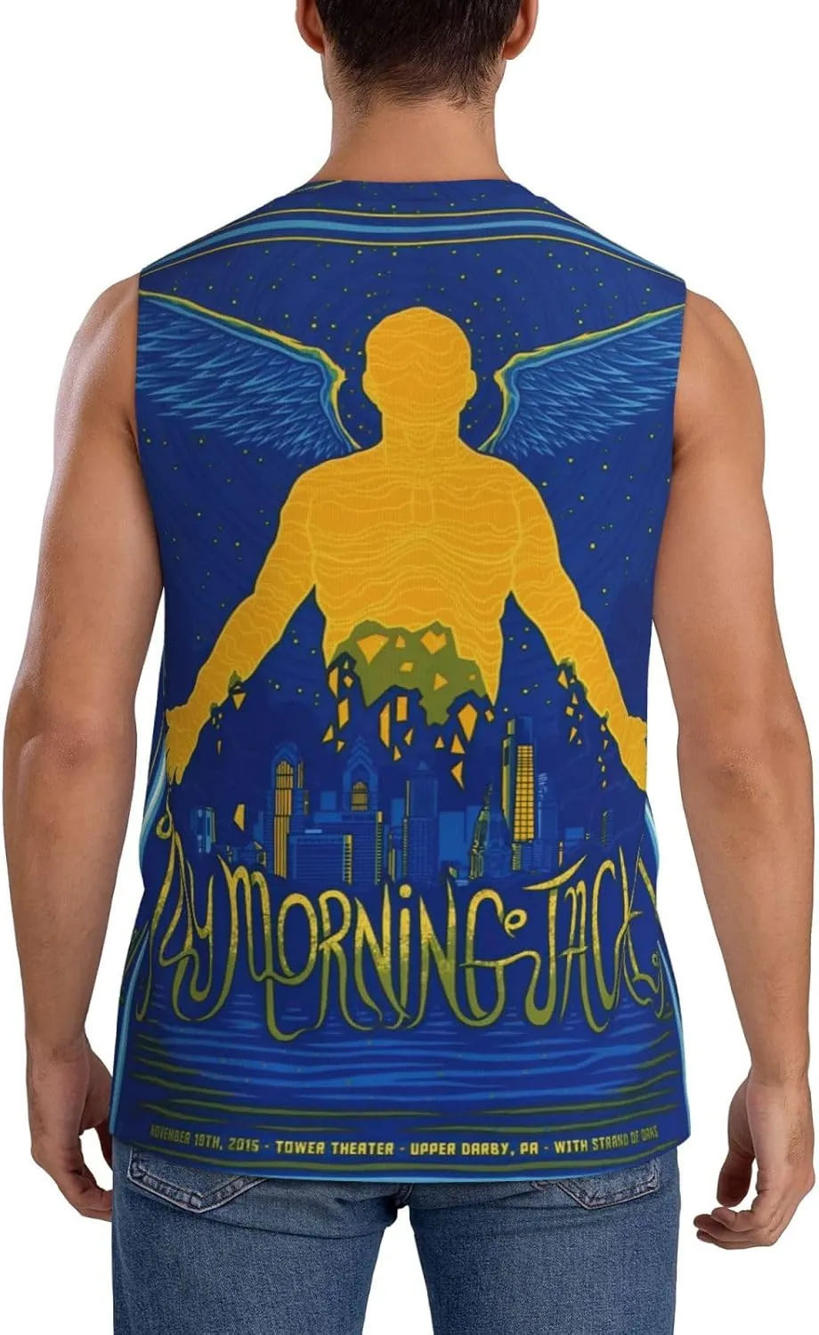 My Music Morning Jacket Men's Quick Dry Workout Tank Tops Sleeveless Moisture Wicking Muscle T-Shirts Breathable Vest