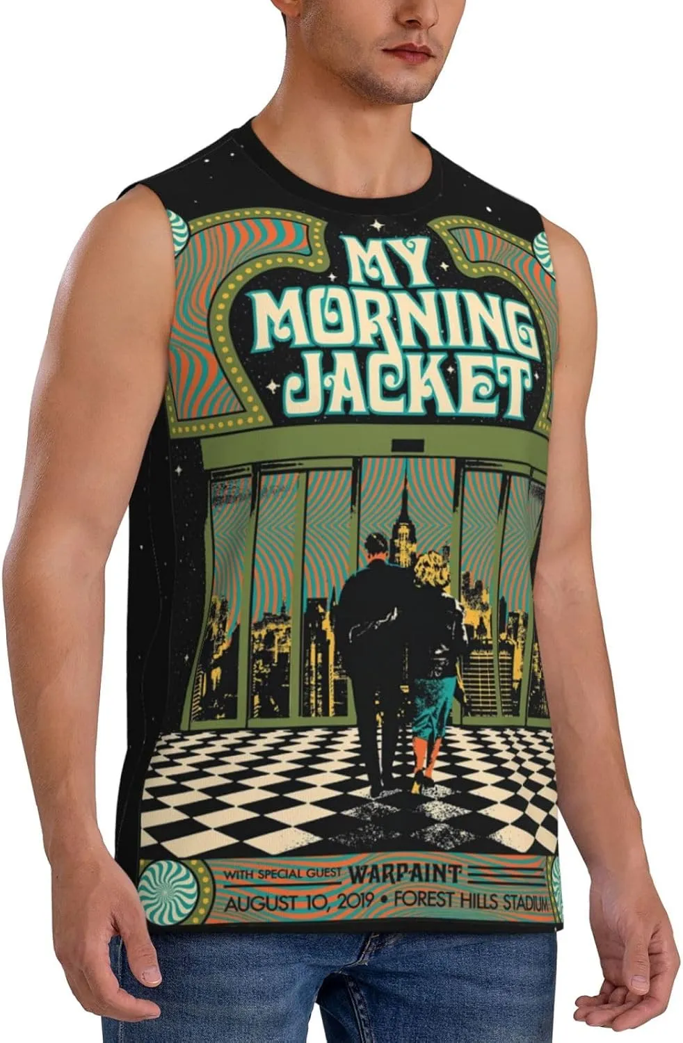 My Music Morning Jacket Men's Quick Dry Workout Tank Tops Sleeveless Moisture Wicking Muscle T-Shirts Breathable Vest