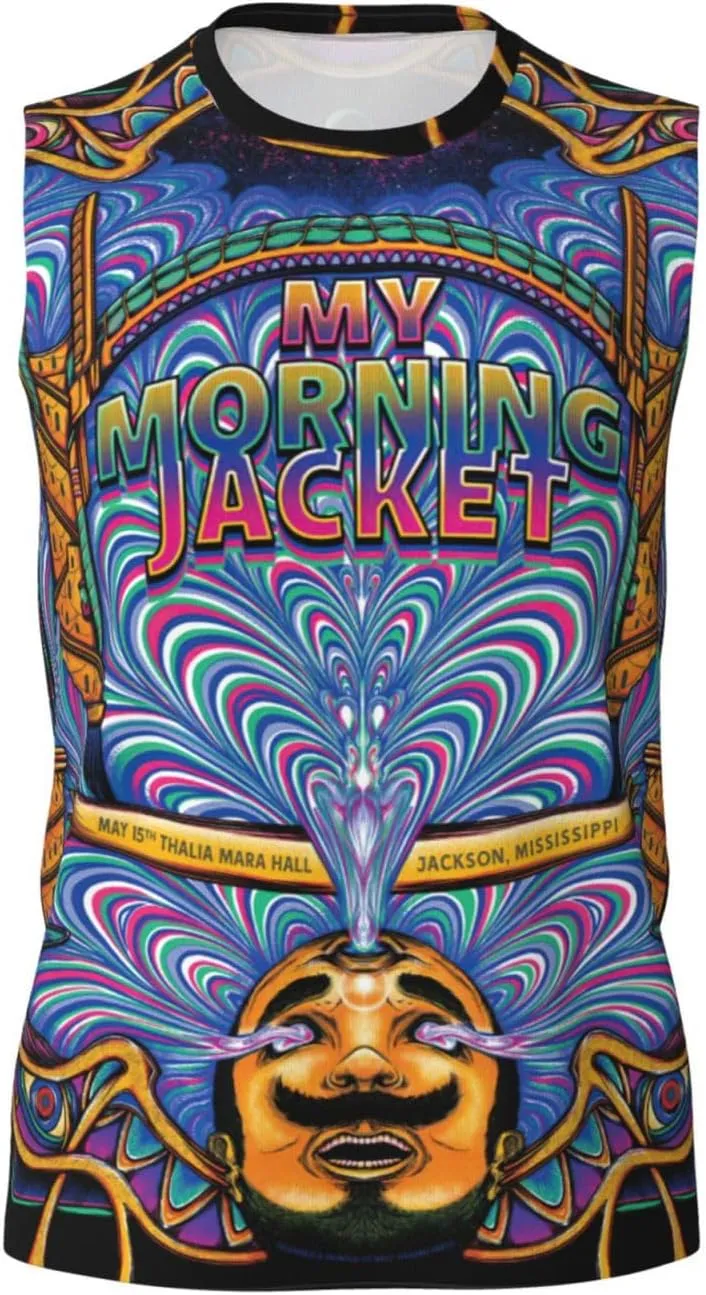 My Music Morning Jacket Men's Quick Dry Workout Tank Tops Sleeveless Moisture Wicking Muscle T-Shirts Breathable Vest