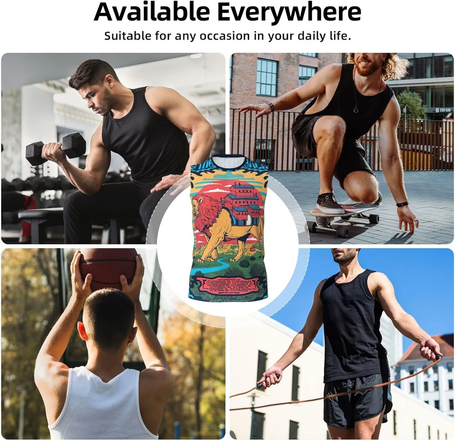 My Music Morning Jacket Men's Quick Dry Workout Tank Tops Sleeveless Moisture Wicking Muscle T-Shirts Breathable Vest
