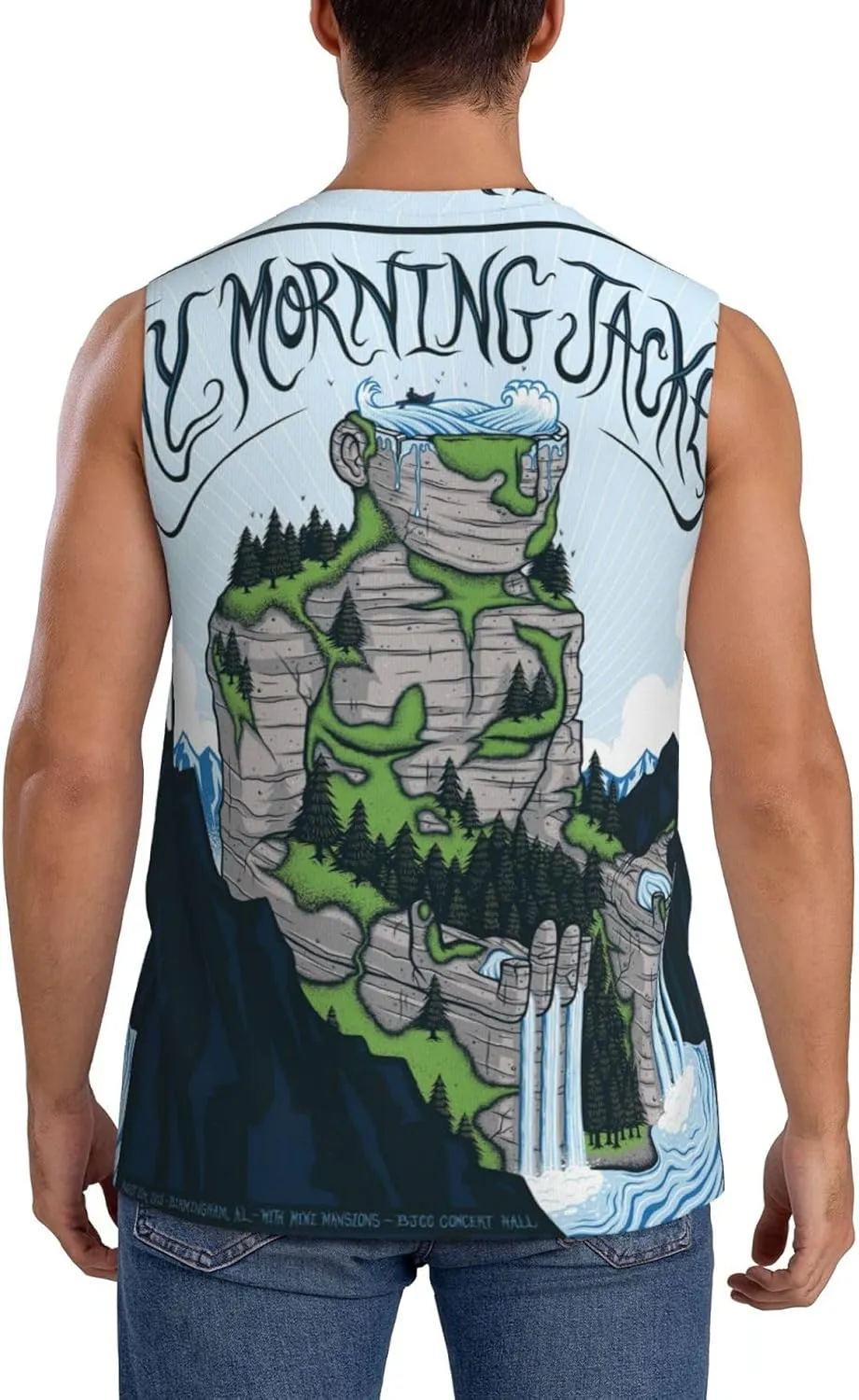 My Music Morning Jacket Men's Quick Dry Workout Tank Tops Sleeveless Moisture Wicking Muscle T-Shirts Breathable Vest