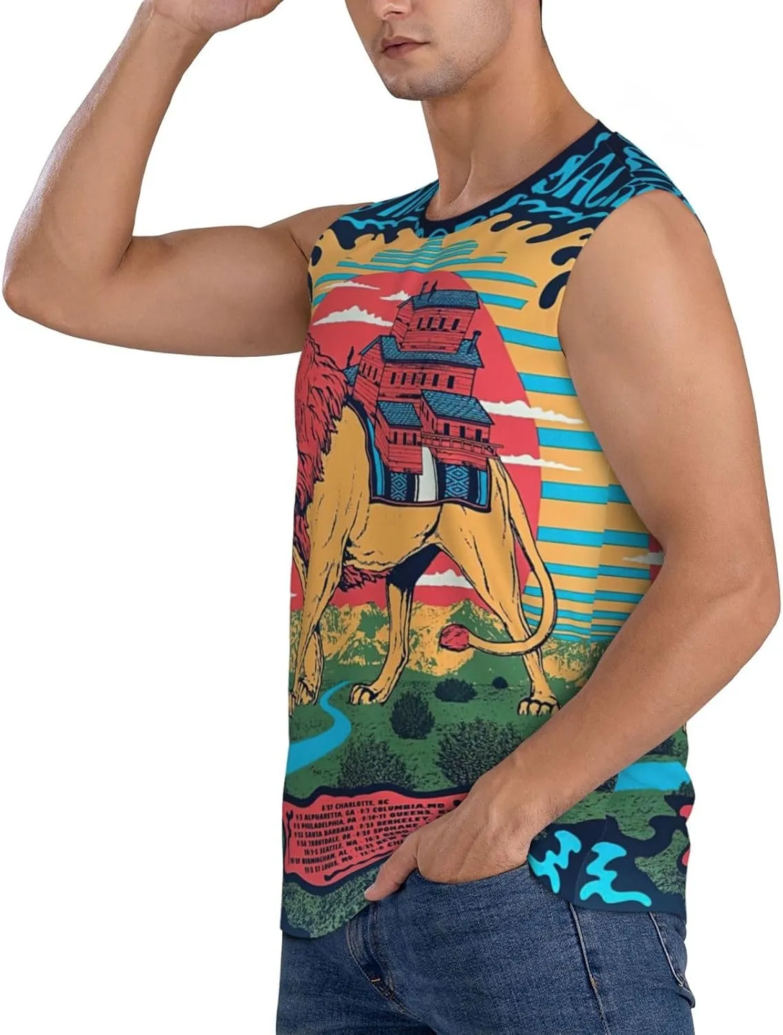 My Music Morning Jacket Men's Quick Dry Workout Tank Tops Sleeveless Moisture Wicking Muscle T-Shirts Breathable Vest