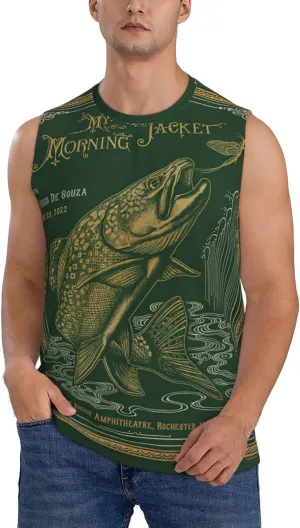 My Music Morning Jacket Men's Quick Dry Workout Tank Tops Sleeveless Moisture Wicking Muscle T-Shirts Breathable Vest