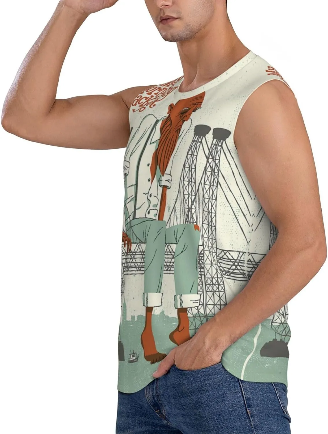 My Music Morning Jacket Men's Quick Dry Workout Tank Tops Sleeveless Moisture Wicking Muscle T-Shirts Breathable Vest