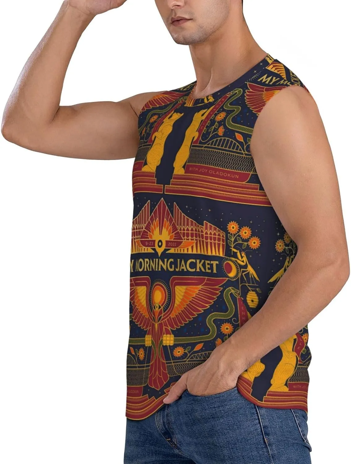 My Music Morning Jacket Men's Quick Dry Workout Tank Tops Sleeveless Moisture Wicking Muscle T-Shirts Breathable Vest