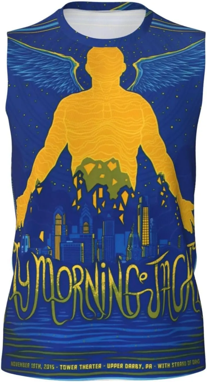 My Music Morning Jacket Men's Quick Dry Workout Tank Tops Sleeveless Moisture Wicking Muscle T-Shirts Breathable Vest