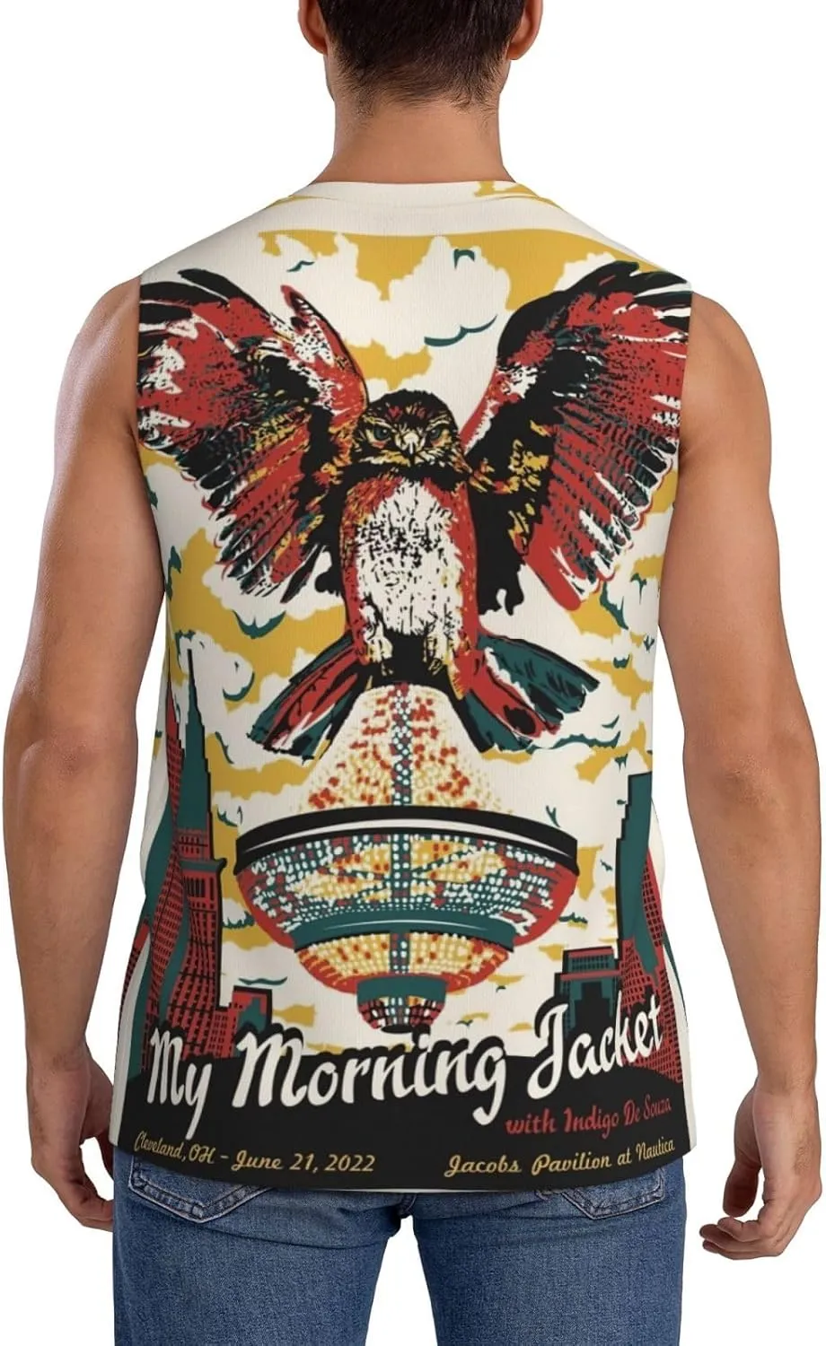 My Music Morning Jacket Men's Quick Dry Workout Tank Tops Sleeveless Moisture Wicking Muscle T-Shirts Breathable Vest