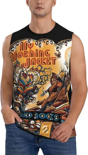 My Music Morning Jacket Men's Quick Dry Workout Tank Tops Sleeveless Moisture Wicking Muscle T-Shirts Breathable Vest